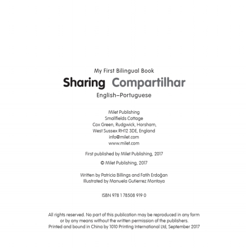 Cover image for book My First Bilingual Book–Sharing (English–Portuguese)