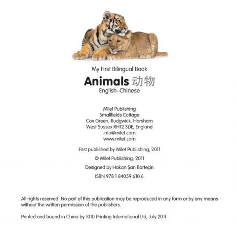 Cover image for book My First Bilingual Book–Animals (English–Chinese)