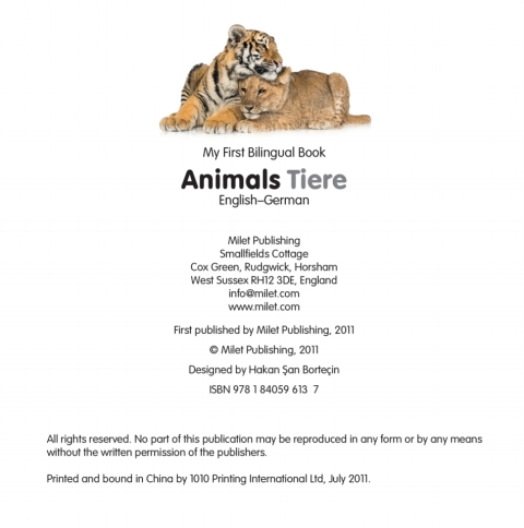 Cover image for book My First Bilingual Book–Animals (English–German)