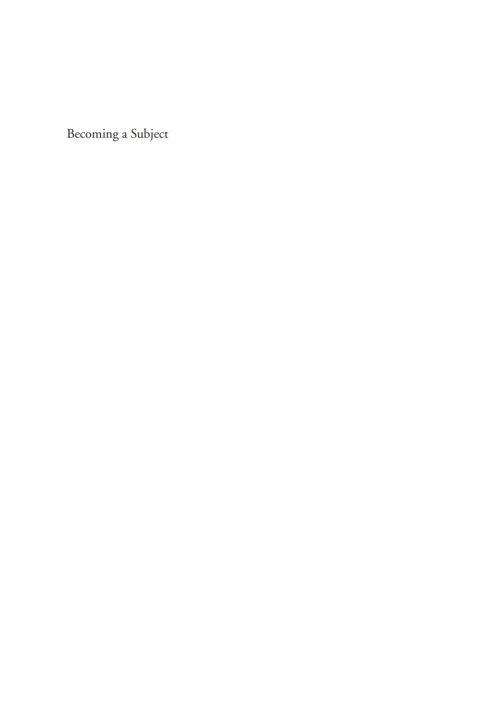 Cover image for book Becoming a Subject