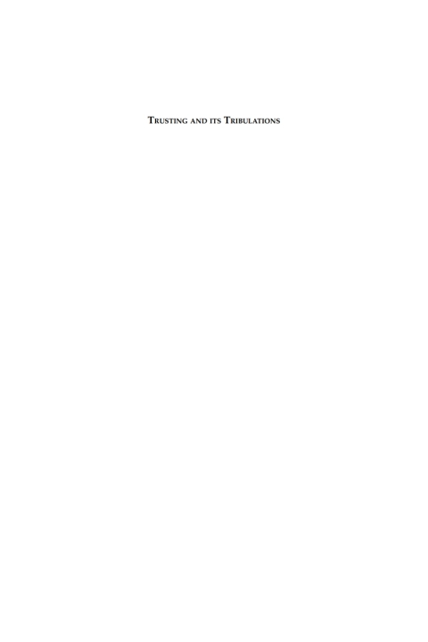 Cover image for book Trusting and its Tribulations