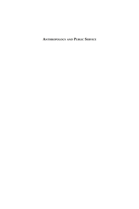 Cover image for book Anthropology and Public Service