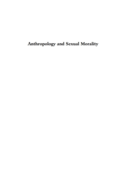 Cover image for book Anthropology and Sexual Morality