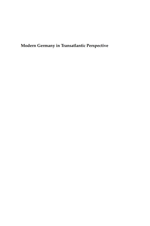 Cover image for book Modern Germany in Transatlantic Perspective