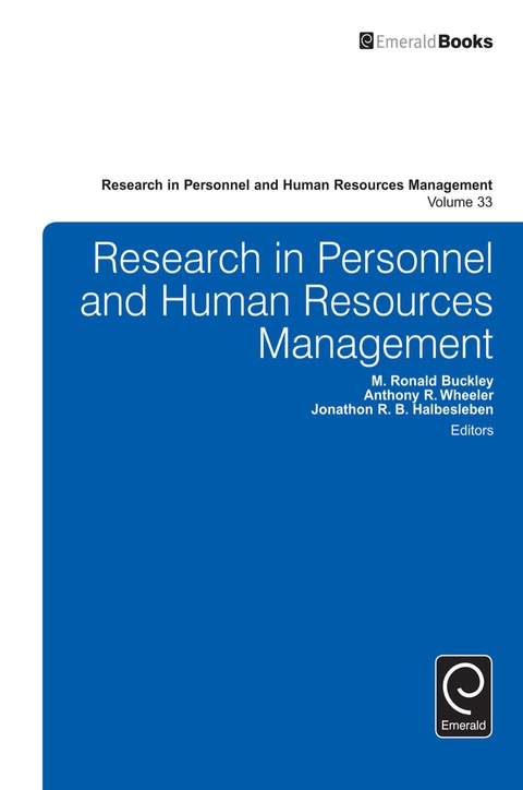 Cover image for book Research in Personnel and Human Resources Management