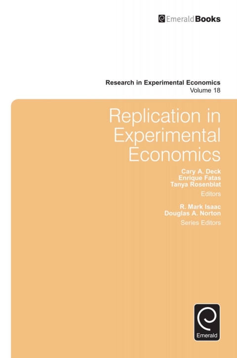Cover image for book Replication in Experimental Economics