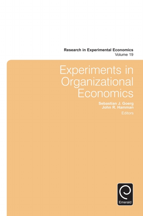 Cover image for book Experiments in Organizational Economics