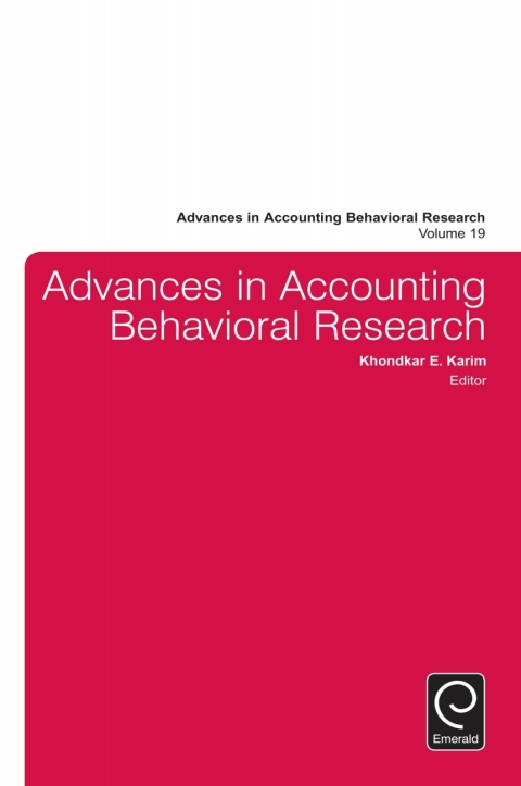 Cover image for book Advances in Accounting Behavioral Research