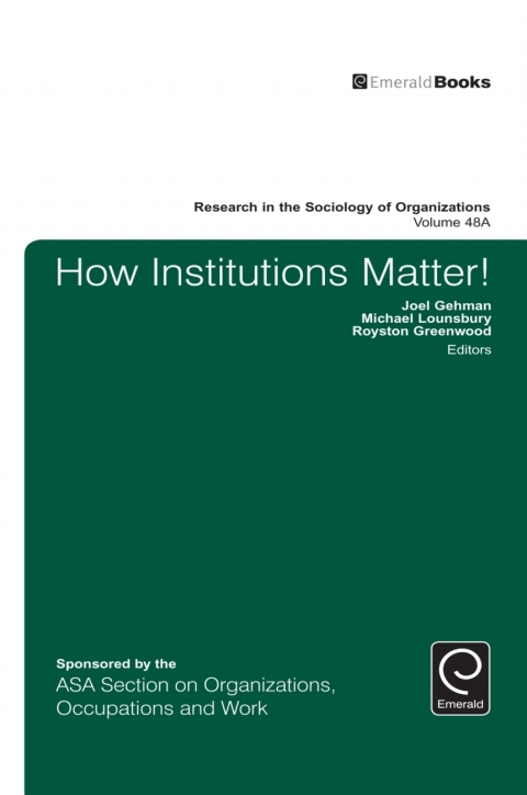 Cover image for book How Institutions Matter!