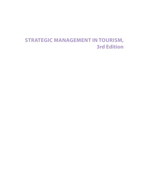 Strategic Management in Tourism 