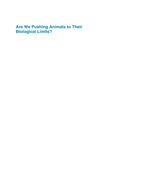 Cover image for book Are We Pushing Animals to Their Biological Limits?