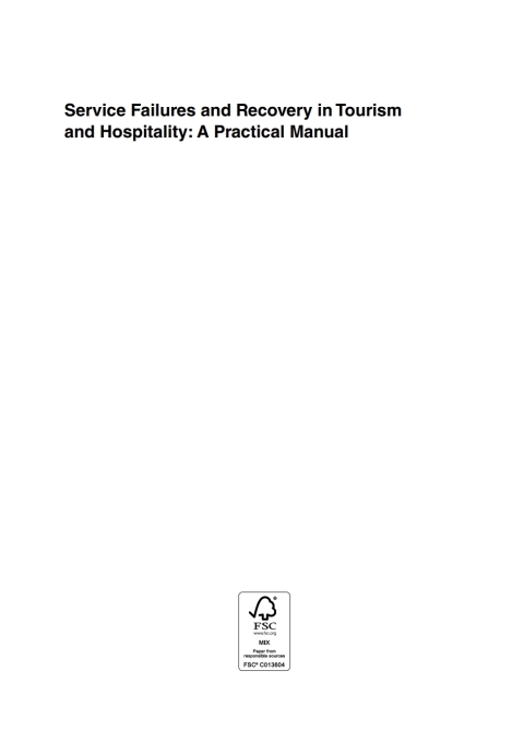 Cover image for book Service Failures and Recovery in Tourism and Hospitality