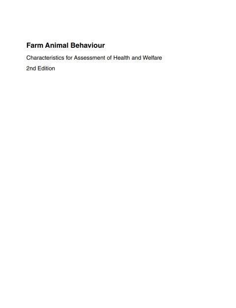 Cover image for book Farm Animal Behaviour