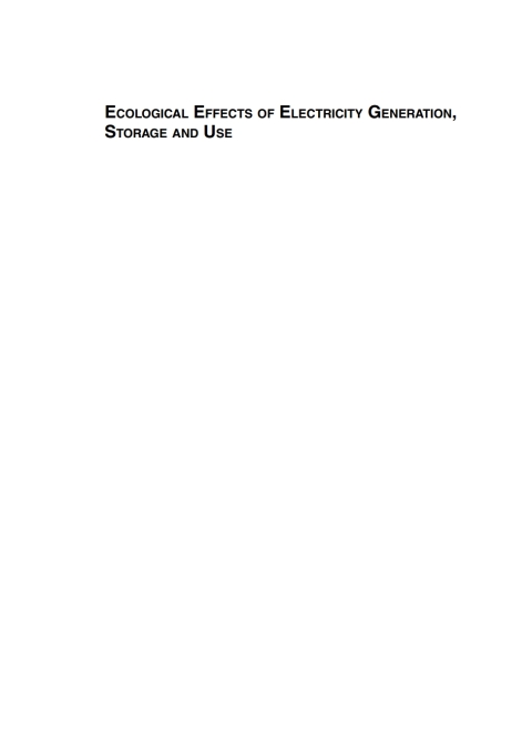 Cover image for book Ecological Effects of Electricity Generation, Storage and Use