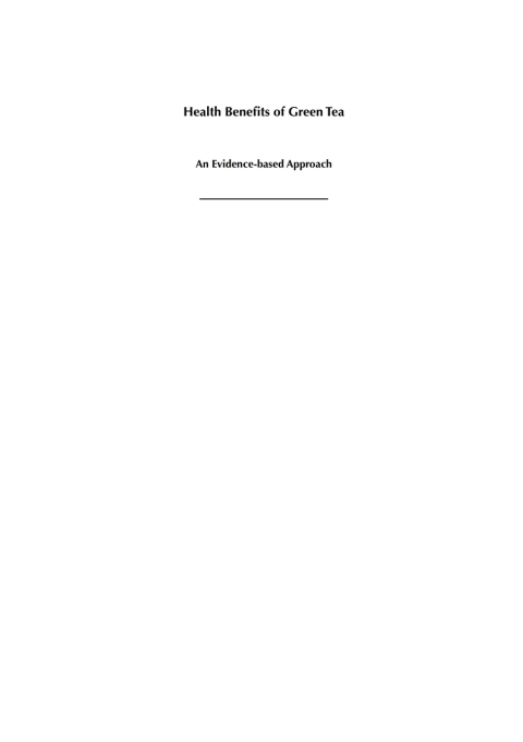 Cover image for book Health Benefits of Green Tea