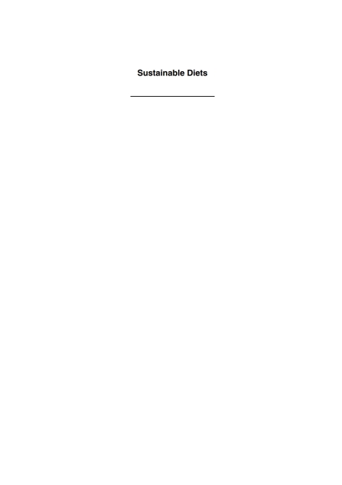 Sustainable Diets 