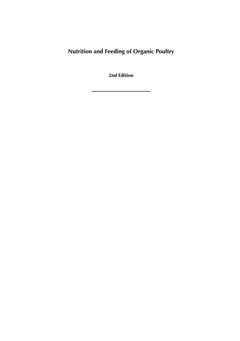 Cover image for book Nutrition and Feeding of Organic Poultry