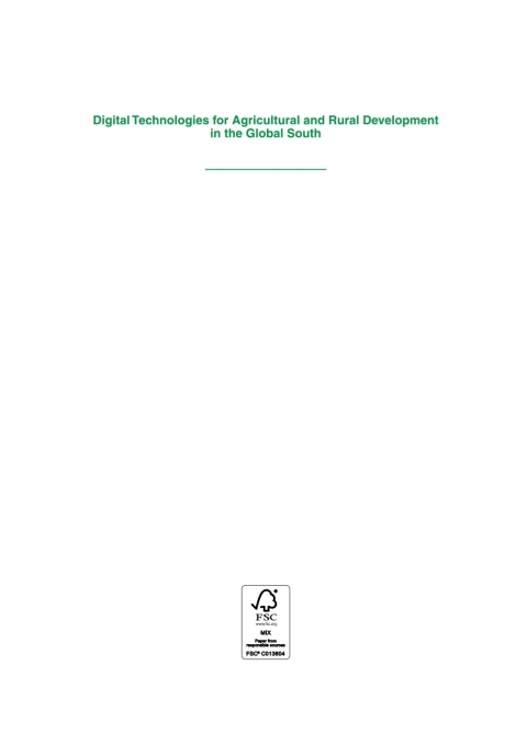 Cover image for book Digital Technologies for Agricultural and Rural Development in the Global South