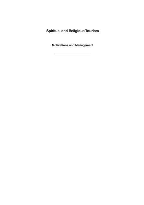 Spiritual and Religious Tourism 