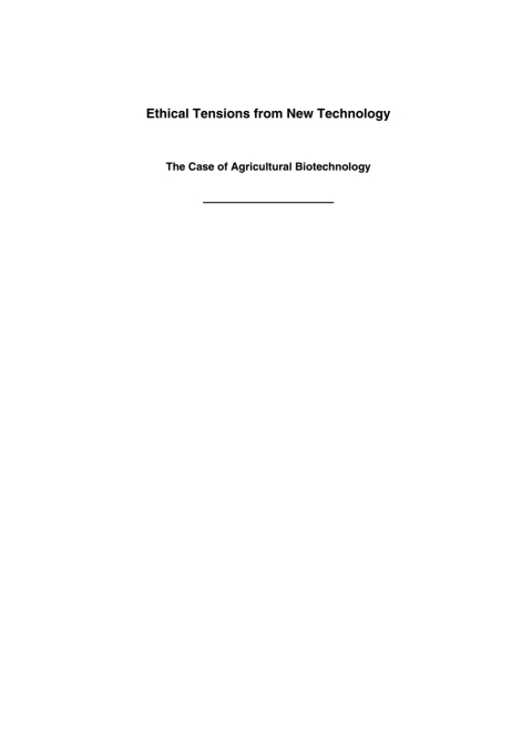 Cover image for book Ethical Tensions from New Technology