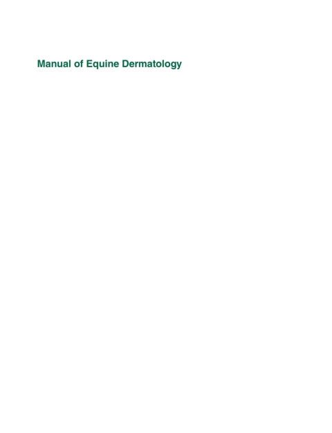 Manual of Equine Dermatology 
