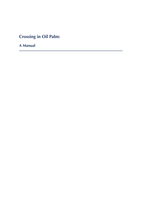 Cover image for book Crossing in Oil Palm