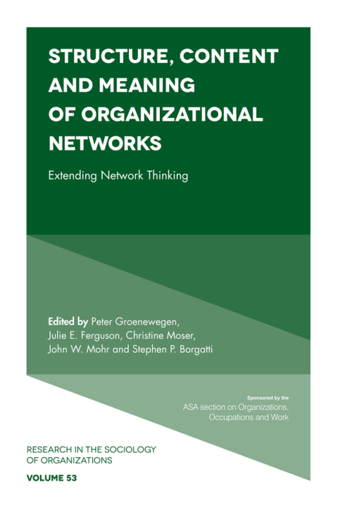 Cover image for book Structure, Content and Meaning of Organizational Networks