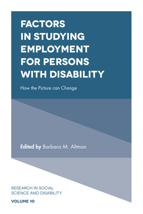 Cover image for book Factors in Studying Employment for Persons with Disability