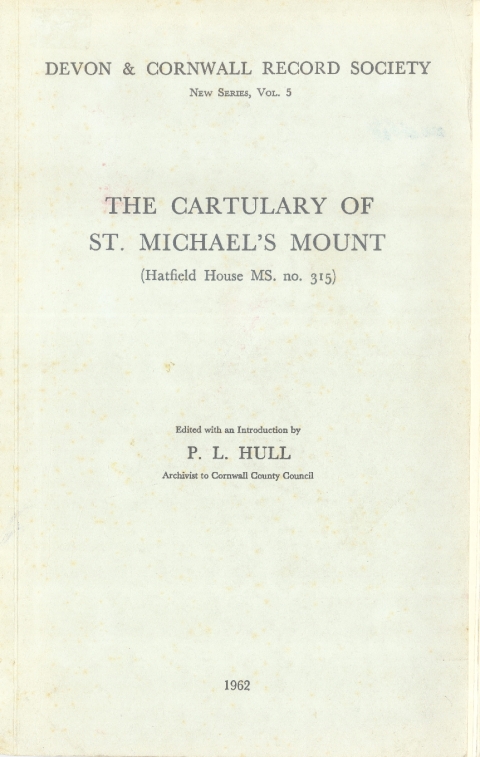 Cover image for book The Cartulary of St Michael's Mount