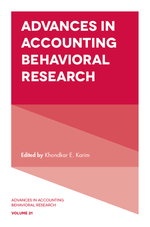 Cover image for book Advances in Accounting Behavioral Research