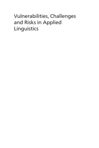 صورة الغلاف: Vulnerabilities, Challenges and Risks in Applied Linguistics 1st edition 9781788928229