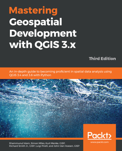 Cover image for book Mastering Geospatial Development with QGIS 3.x