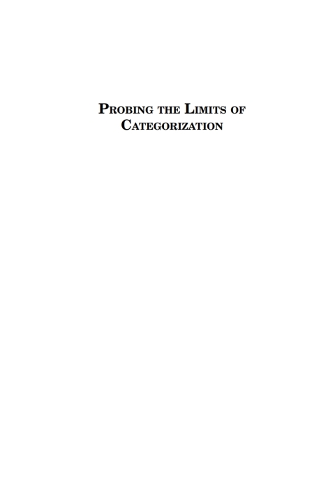 Cover image for book Probing the Limits of Categorization