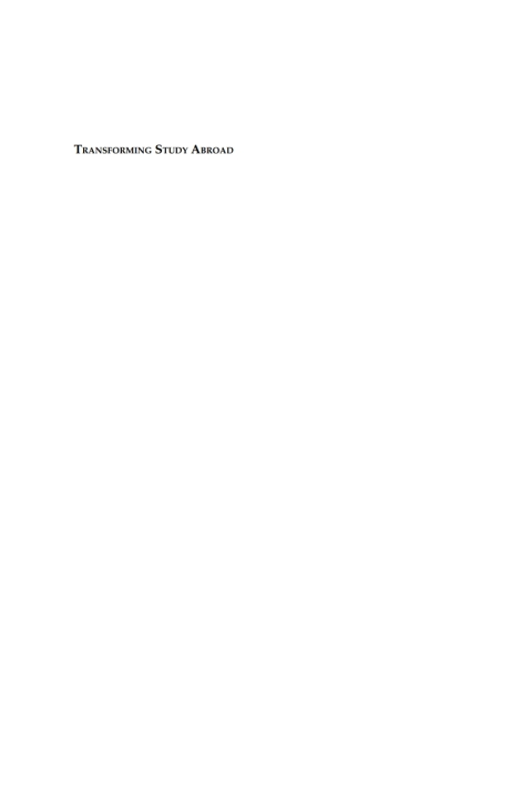 Cover image for book Transforming Study Abroad