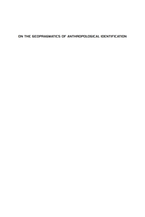 Cover image for book On the Geopragmatics of Anthropological Identification