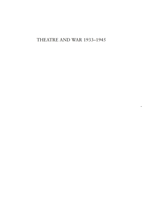 Cover image for book Theatre and War 1933-1945