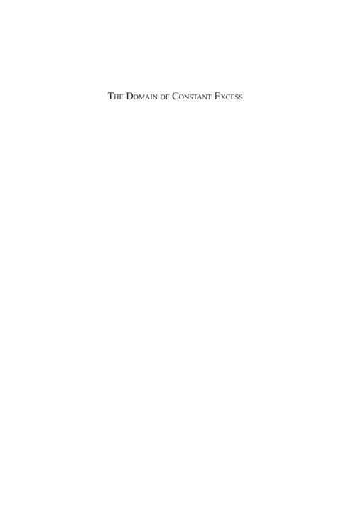 Cover image for book The Domain of Constant Excess