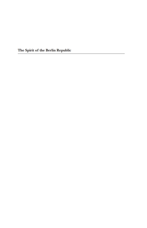 Cover image for book The Spirit of the Berlin Republic