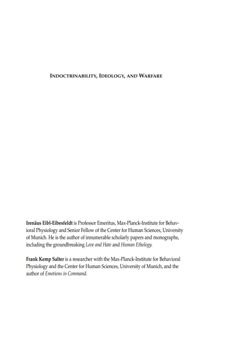 Cover image for book Indoctrinability, Ideology and Warfare