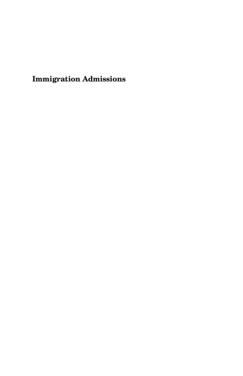 Cover image for book Immigration Admissions