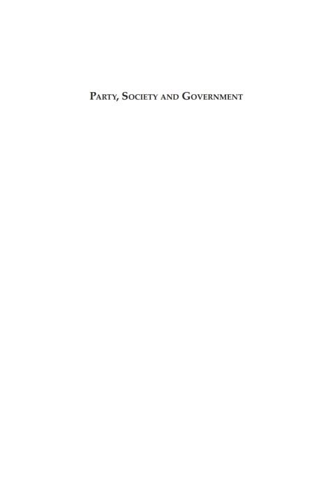 Cover image for book Party, Society, Government
