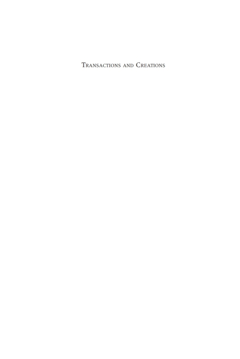 Cover image for book Transactions and Creations