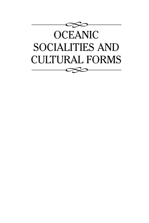 Cover image for book Oceanic Socialities and Cultural Forms
