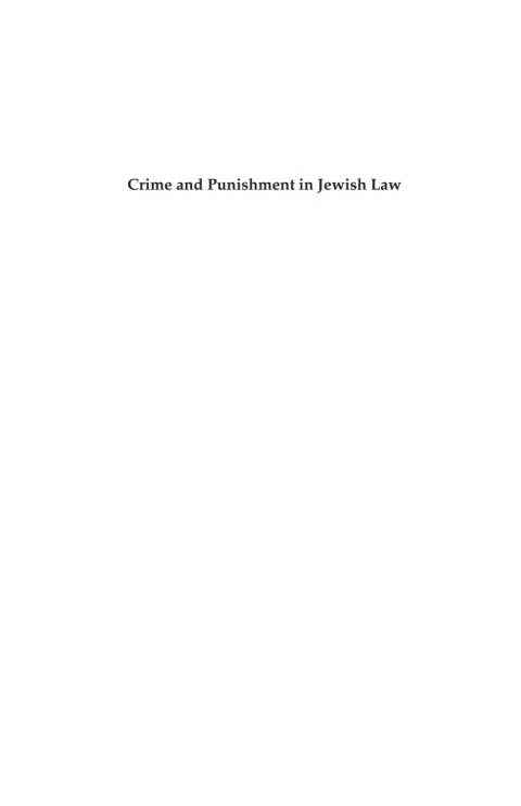 Cover image for book Crime and Punishment in Jewish Law
