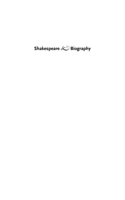 Cover image for book Shakespeare and Biography