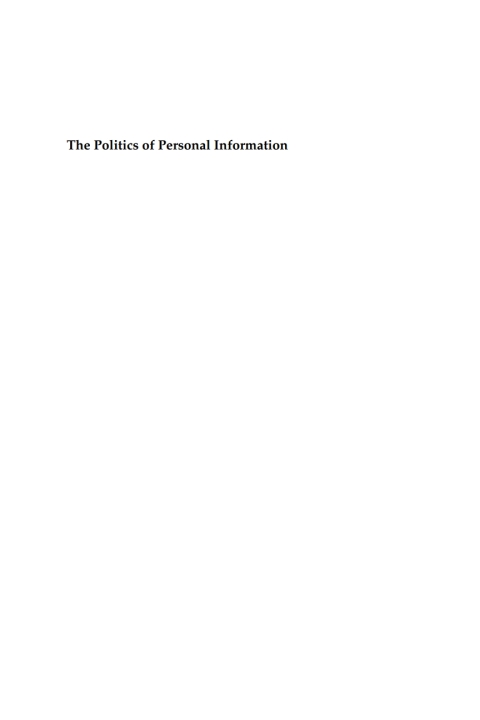 Cover image for book The Politics of Personal Information