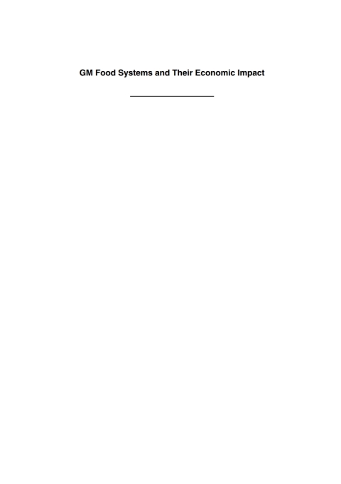 Cover image for book GM Food Systems and Their Economic Impact
