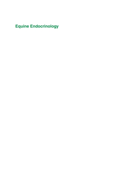 Equine Endocrinology 