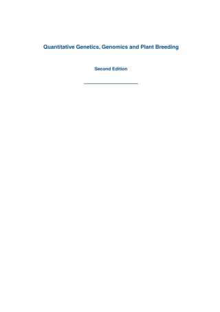 Quantitative Genetics, Genomics and Plant Breeding