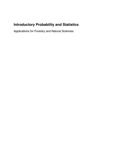 Introductory Probability and Statistics 